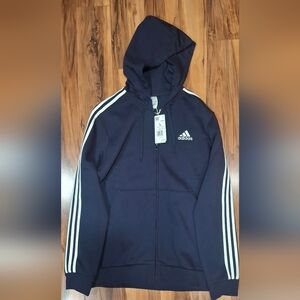 NEW Adidas Dark Blue Zip-Up with White Accents